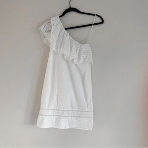 Abercrombie & Fitch white one shoulder dress